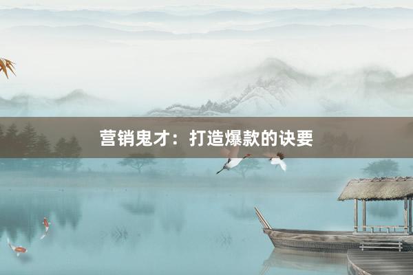 营销鬼才：打造爆款的诀要